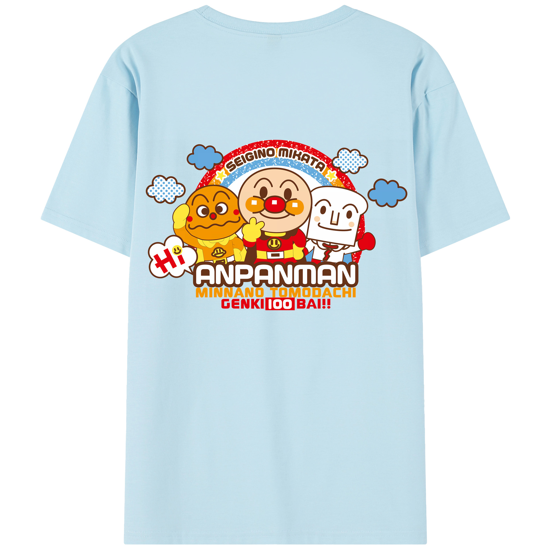 （画像用） アンパンマン Anpanman 綿100％半袖Tシャツ（背面プリント）